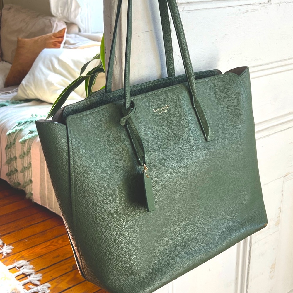 Kate Spade Sage Green Leather Tote